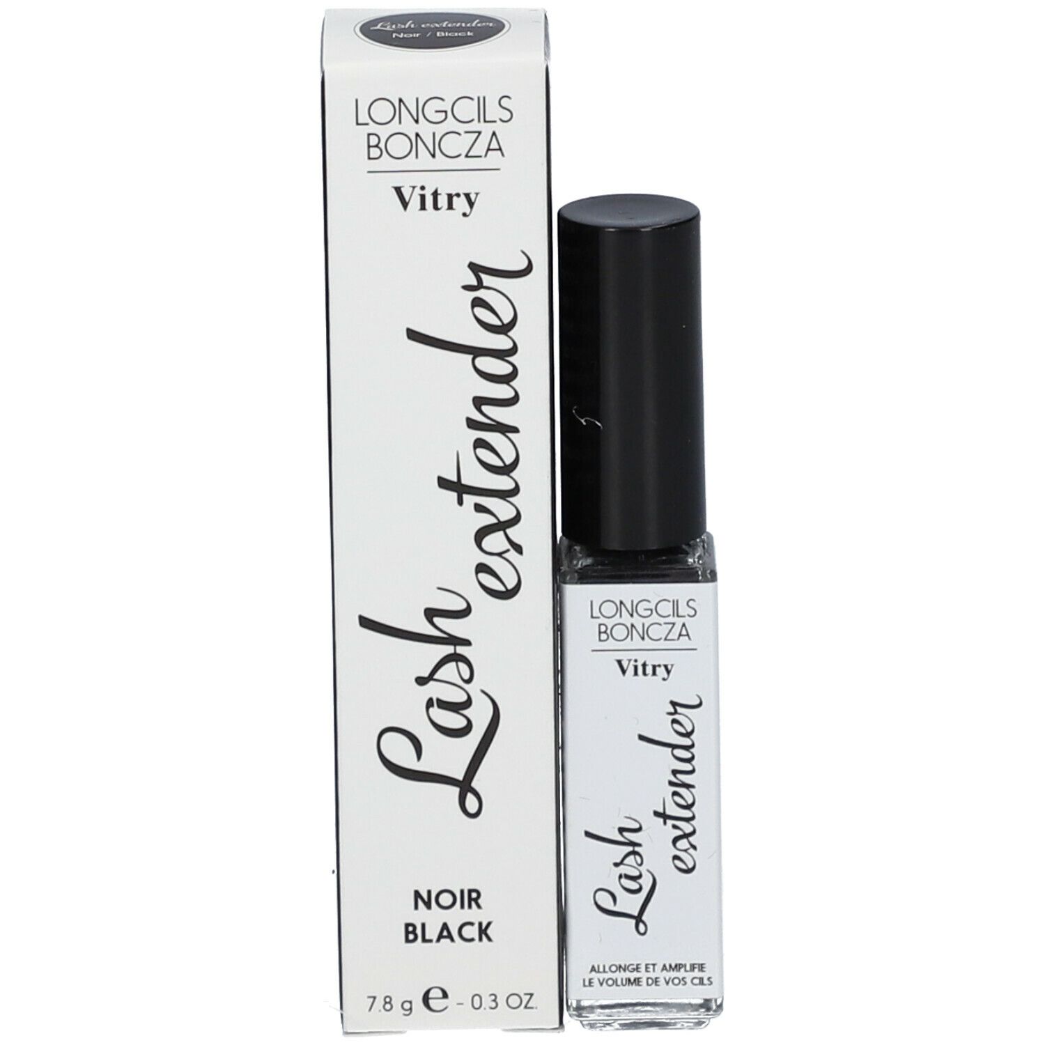 Mascara noir avec emballage. Inscription: Longcils Boncza, Vitry, Lash extender, Noir Black.