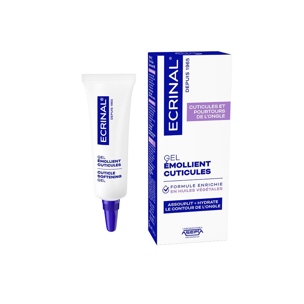 Tube et étui de Gel Émollient Cuticules Ecrinal.