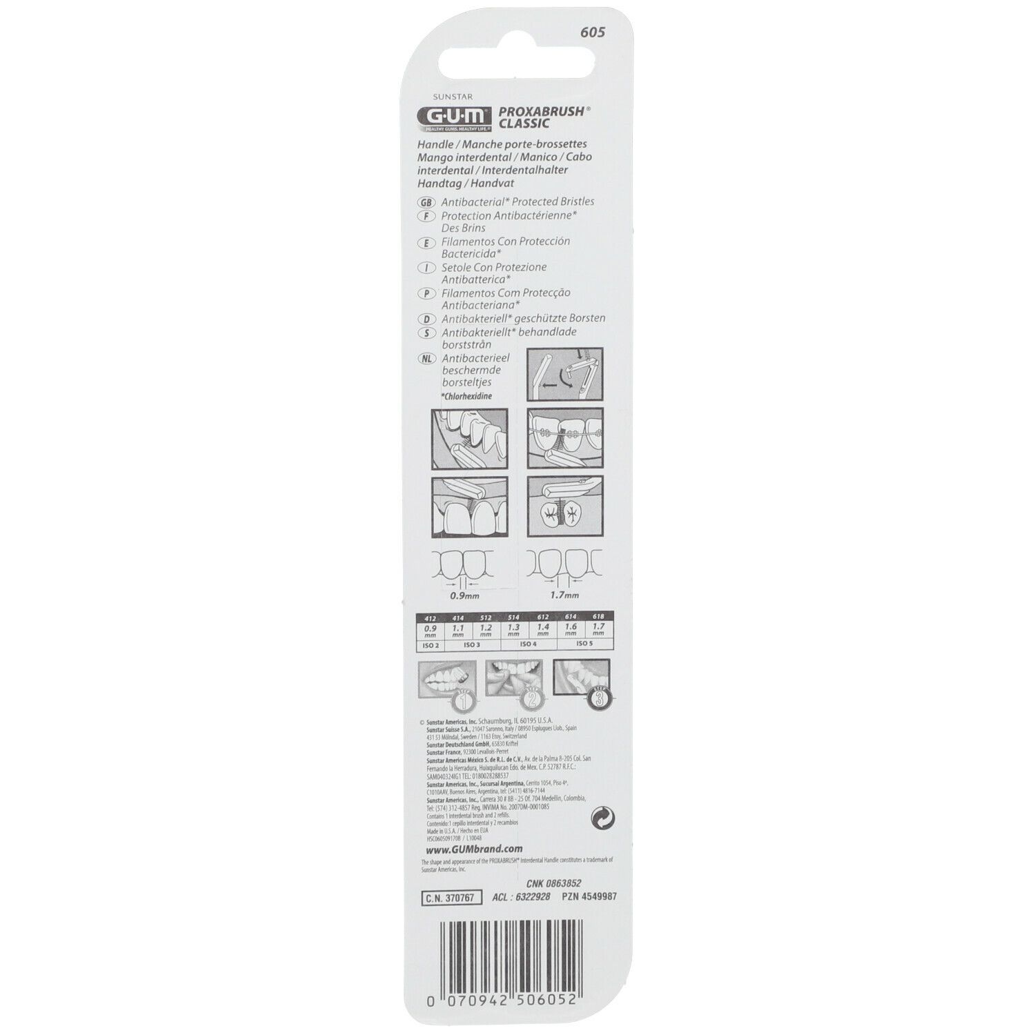GUM PROXABRUSH CLASSIC - Manche en plastique pour brossette interdentaire  - unité