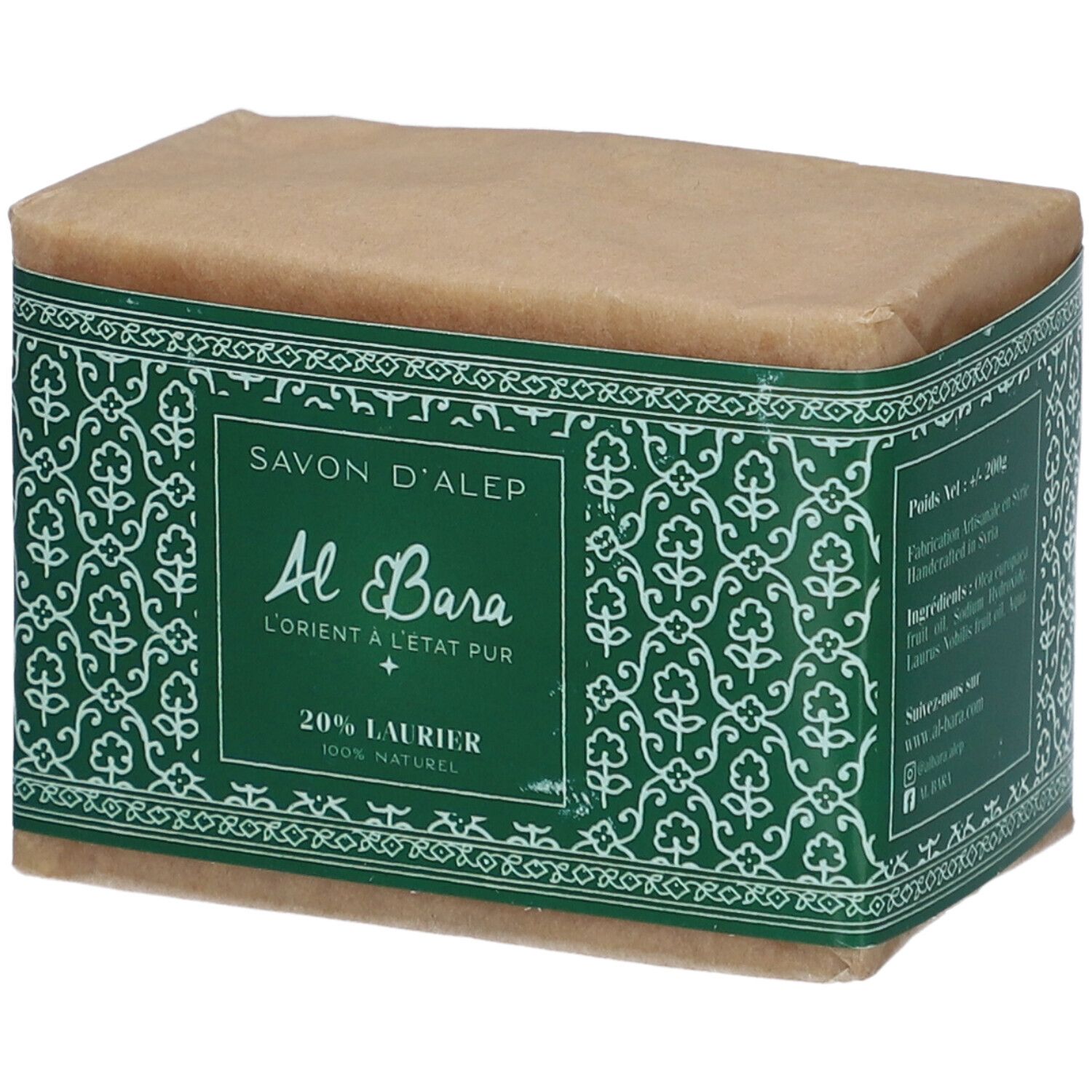 AL BARA ALEPPO-SEIFE OLIVE & LORBEER 20%
