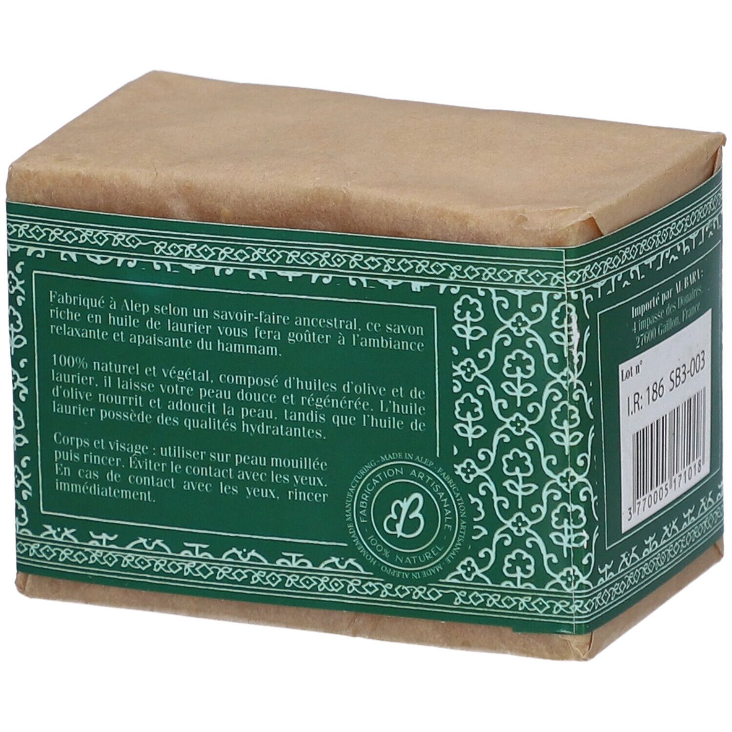 AL BARA ALEPPO-SEIFE OLIVE & LORBEER 20%