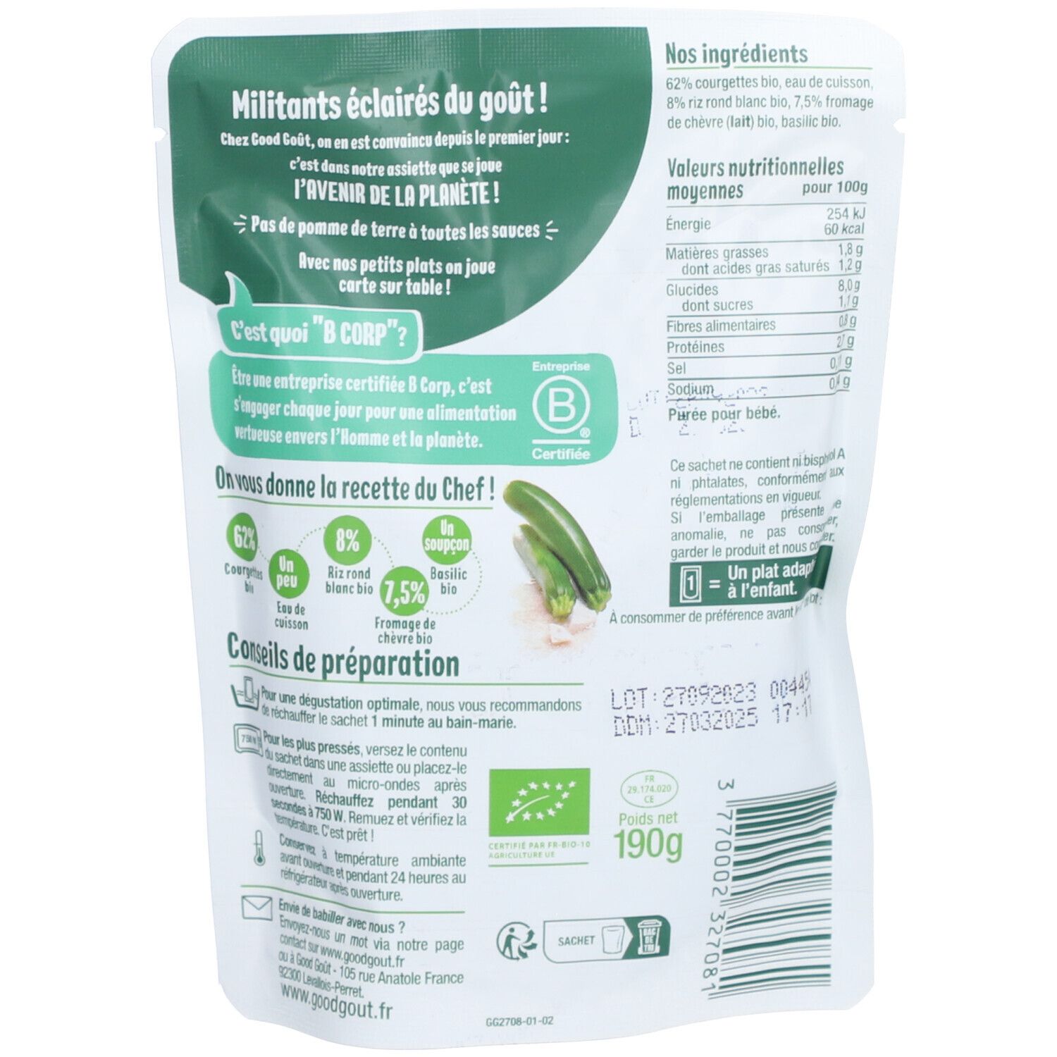 GOODGOUT RISOT ZUCCHINI ZICKLEIN 190G