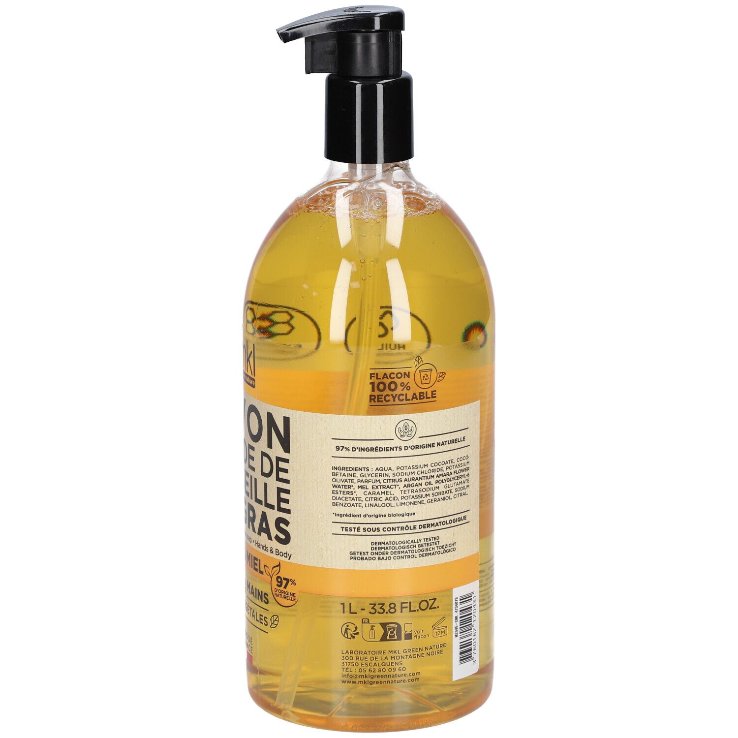 mkl SAVON DE MARSEILLE LIQUIDE 1L - ORANGE ET MIEL