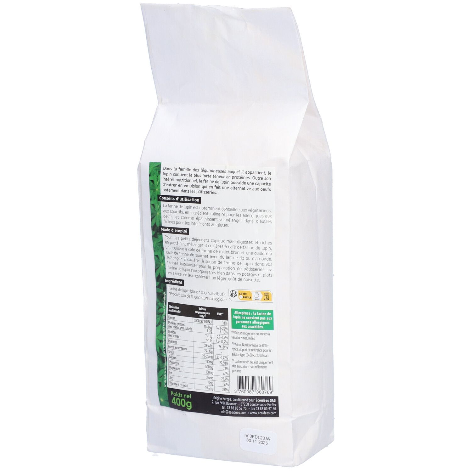 ECOIDEES MEHLE LUPINE BIO SACH400G