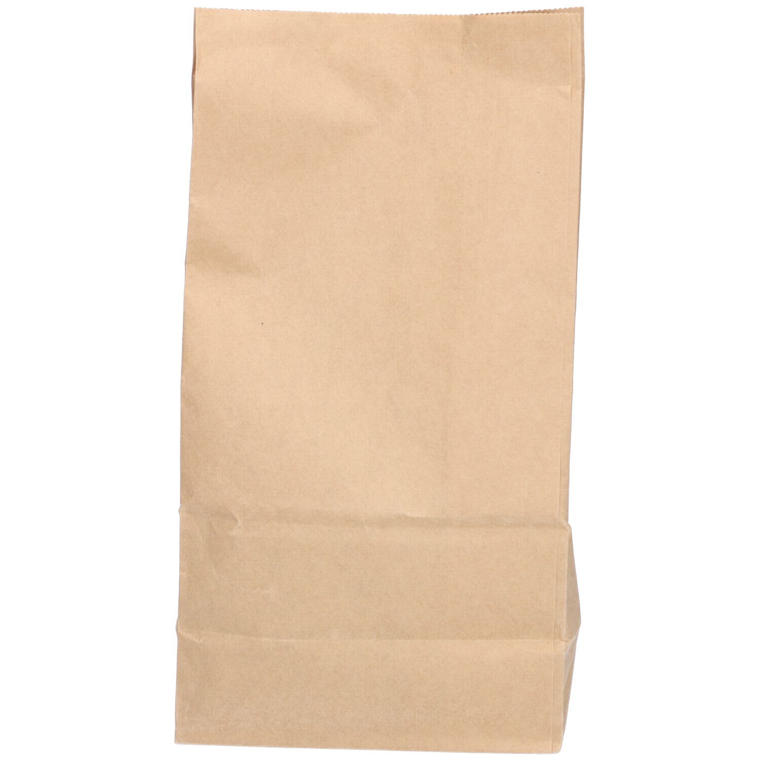 Braune Papiertüte, rechteckig, leer.