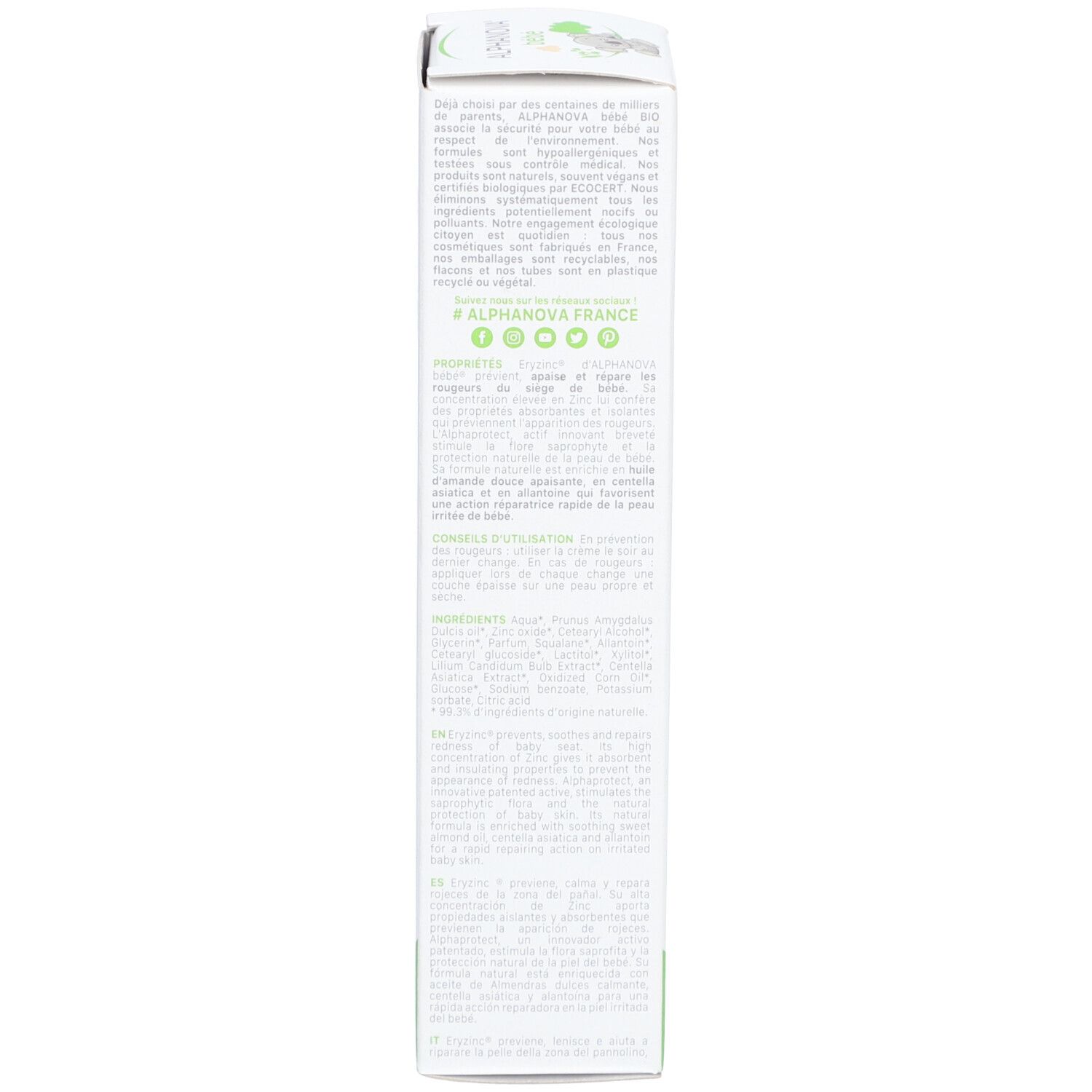Alphanova Bébé Eryzinc Crème de Change