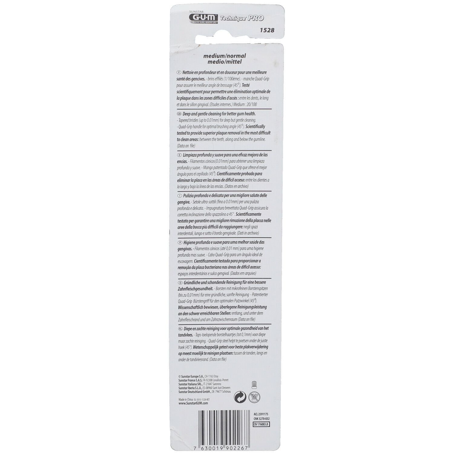 GUM® Technique PRO Compact Zahnbürsten Erwachsene medium 1528