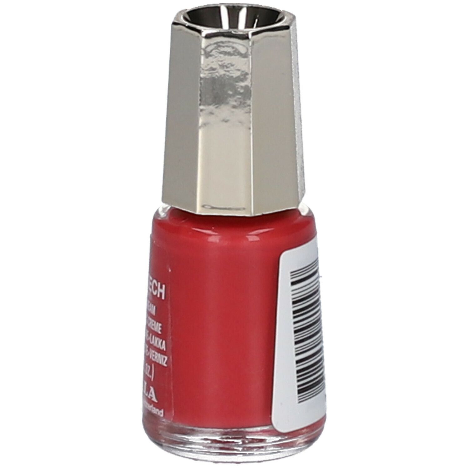Roter Nagellack, Flasche mit silberfarbenem Deckel. Aufschrift: Marrakesch. Marke: MAVALA.