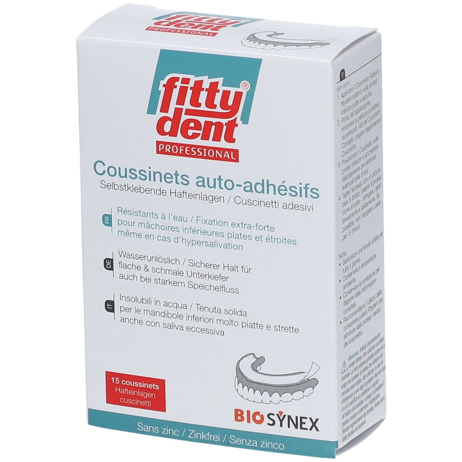 Fittydent® Professional Coussinets Adhésifs Prothèse Inférieure