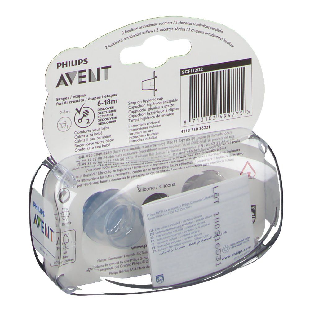 Avent ventilierte Schnuller 6 - 18 Monate (Farbe nicht wählbar)