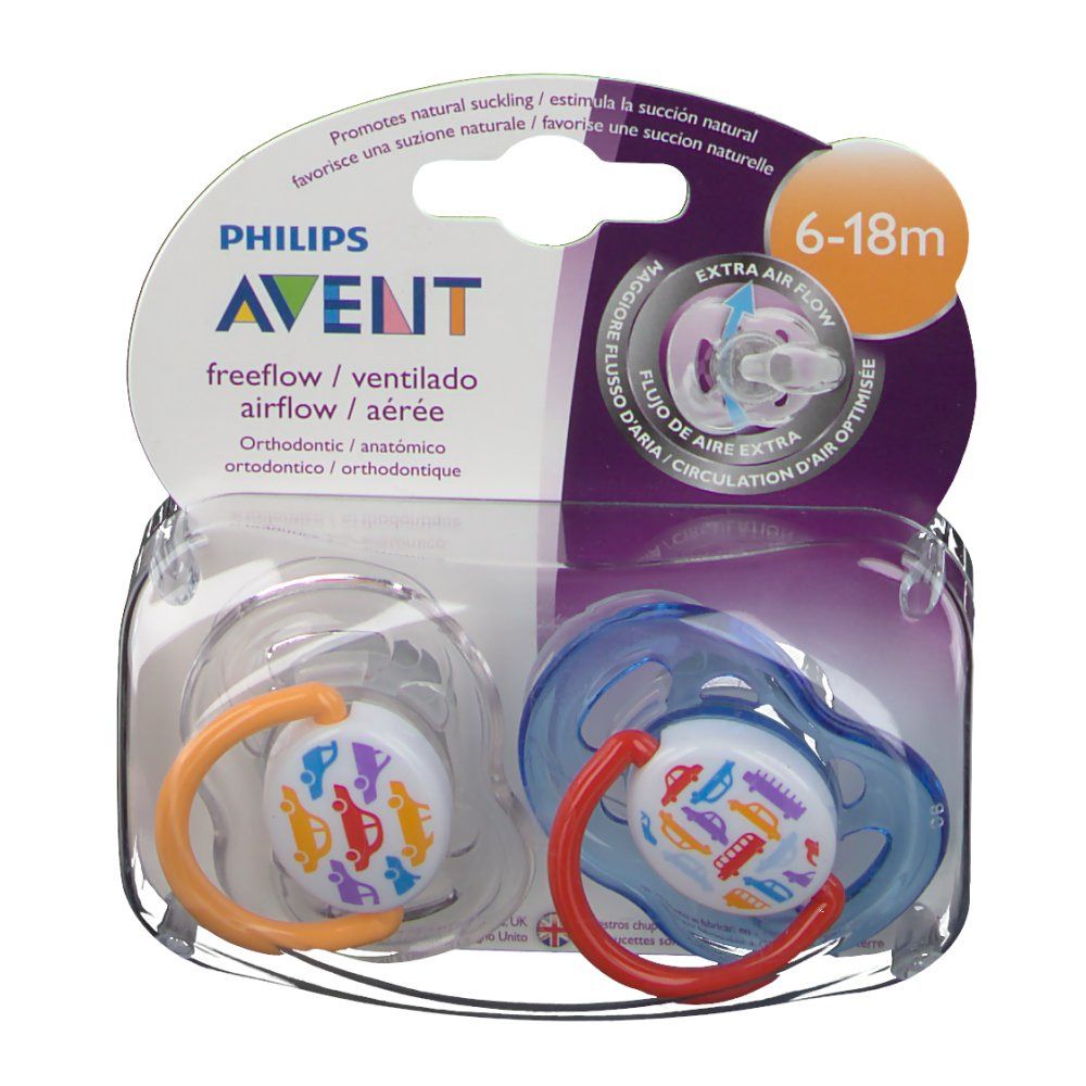 Avent ventilierte Schnuller 6 - 18 Monate (Farbe nicht wählbar)