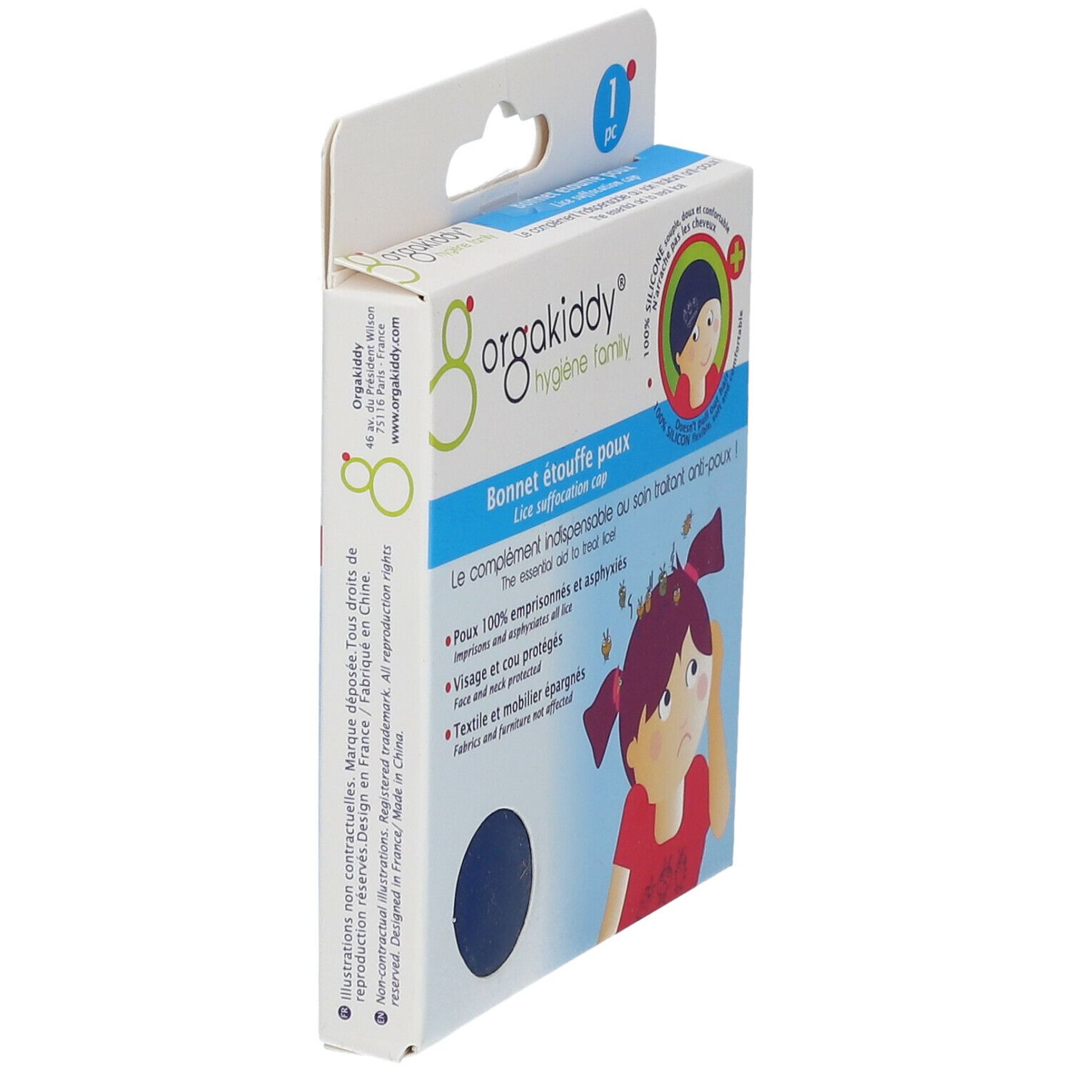 orgakiddy® Bonnet étouffe-poux bleu PR20
