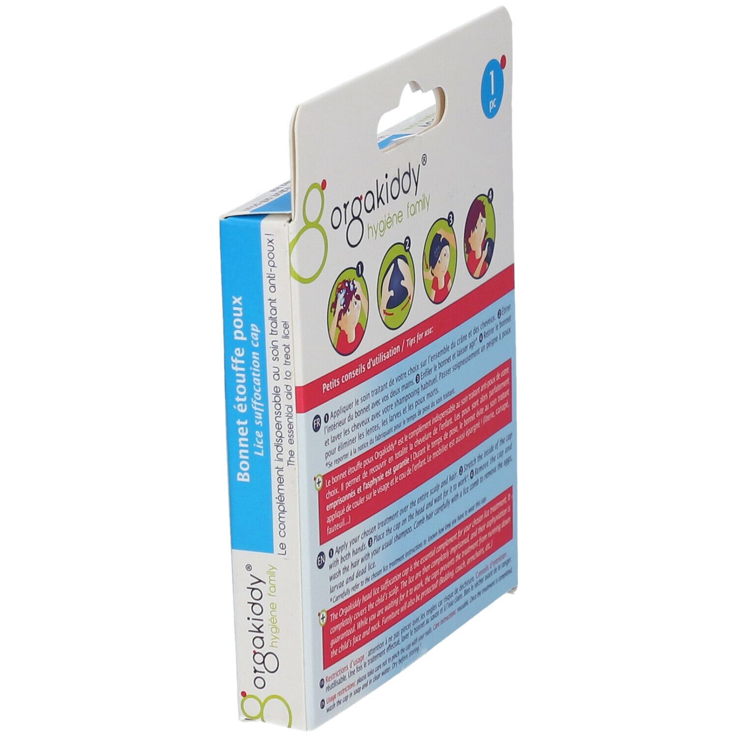 orgakiddy® Bonnet étouffe-poux bleu PR20