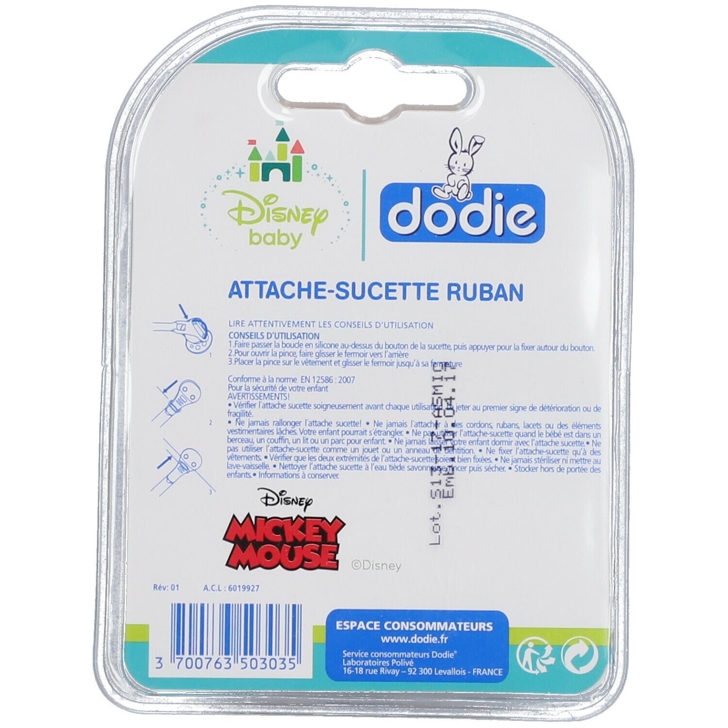 dodie® Schnullerkette Band Mickey