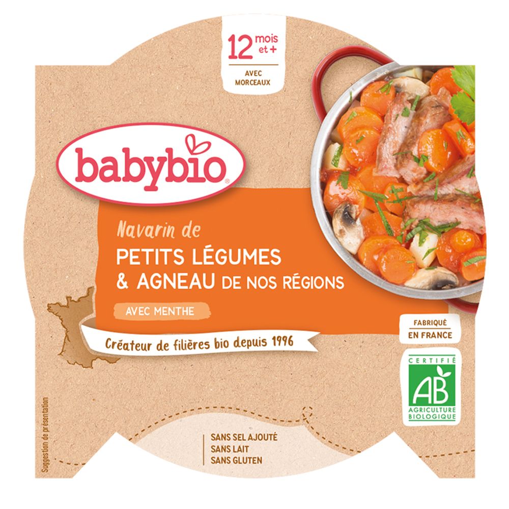 Babybio NAVARIN VON KLEINEM GEMÜSE UND LAMM AUS UNSEREN REGIONEN MIT MINZE ab 12 Monate