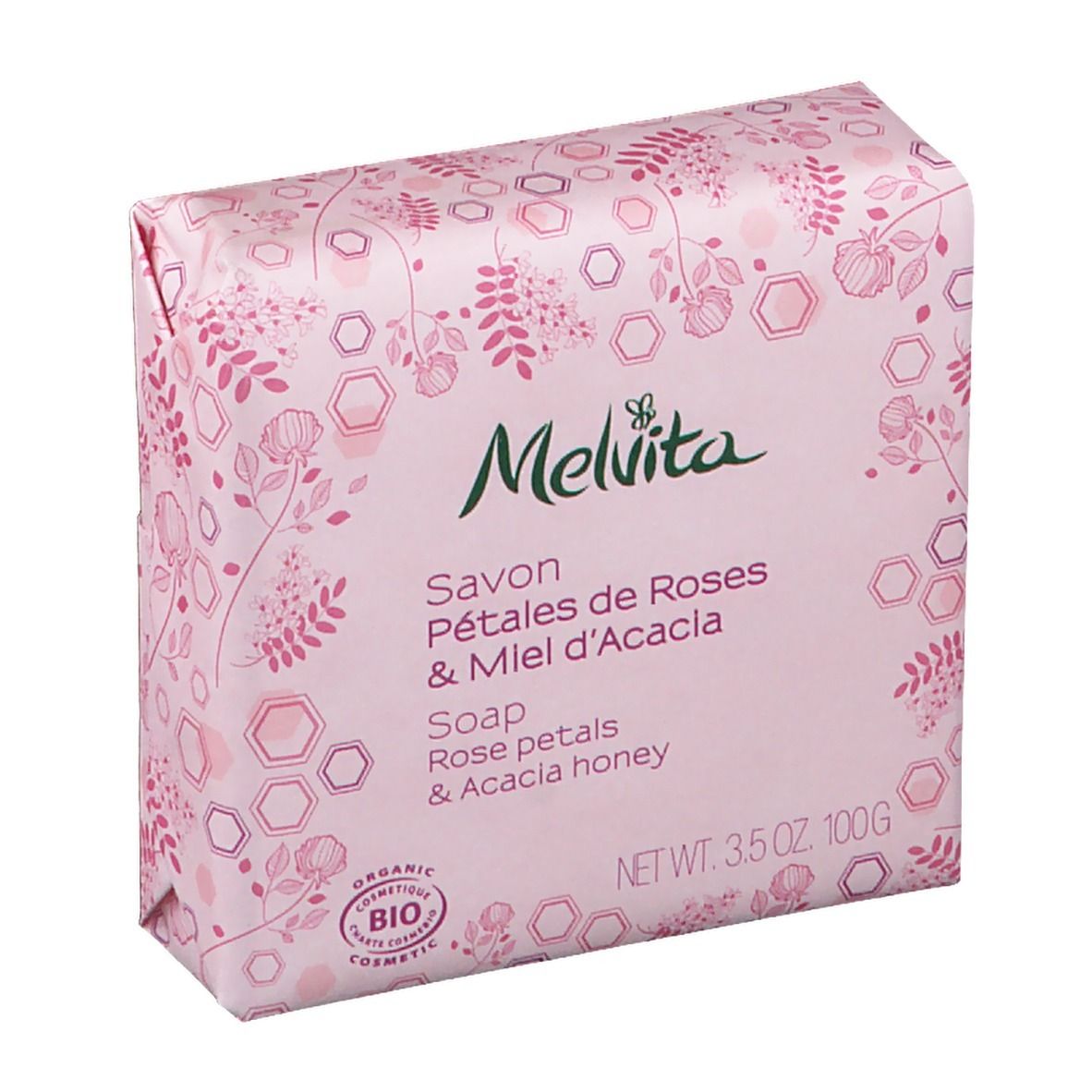 Melvita-Rosen- und Akazienhonig-Seife Bio