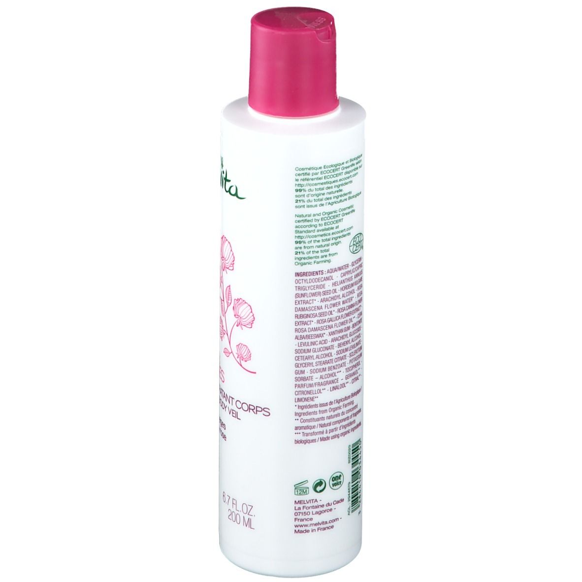 Melvita Nectar de Roses Lait Corps Bio à la Rose
