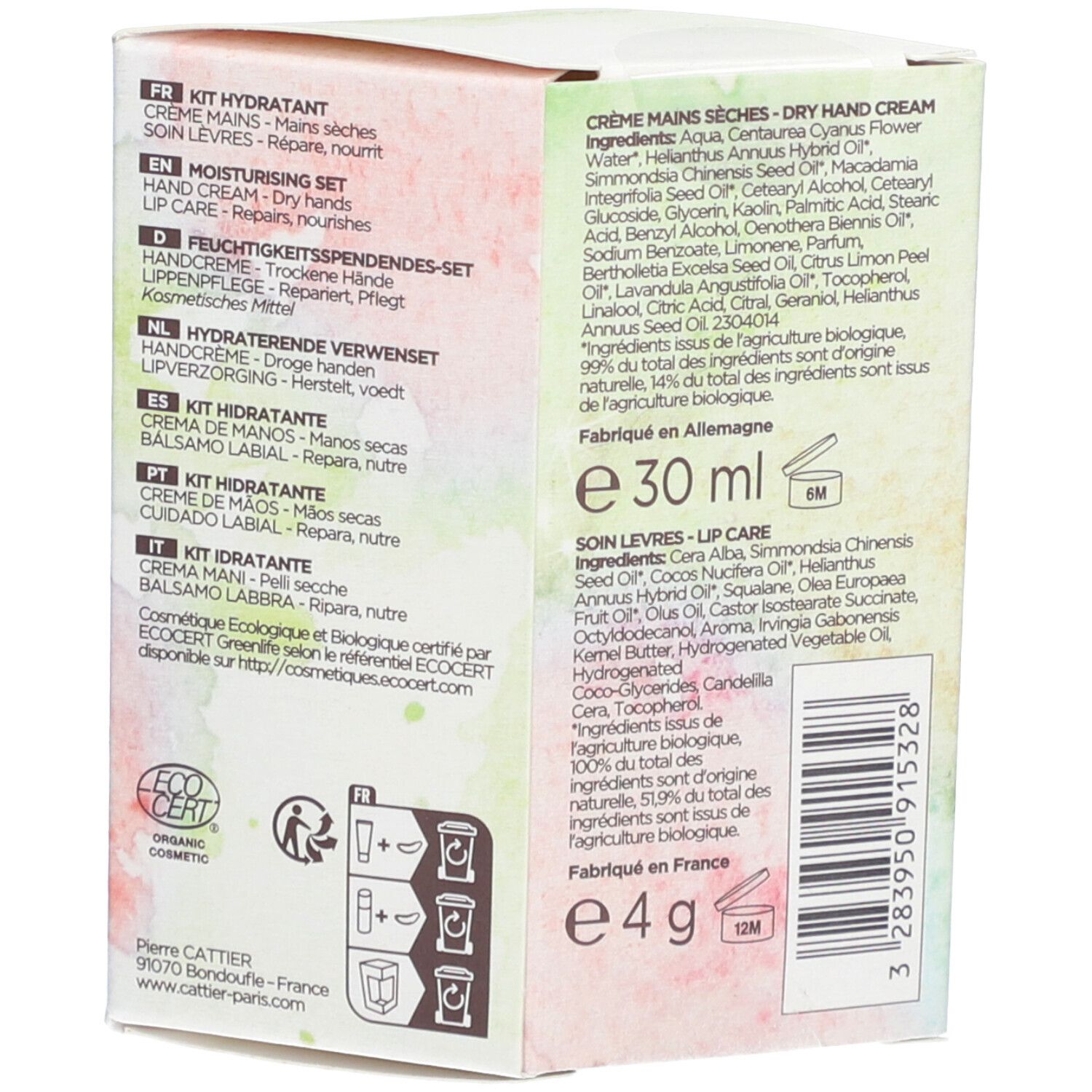 Cattier Kit hydratant mains et lèvres