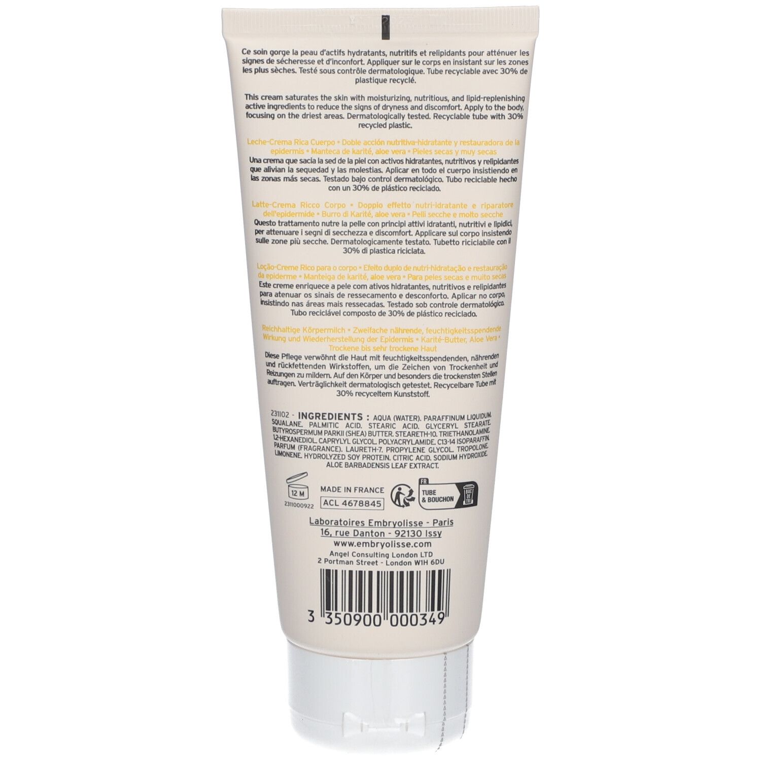 Embryolisse Les Nourrissants® Lait-Crème Riche Corps