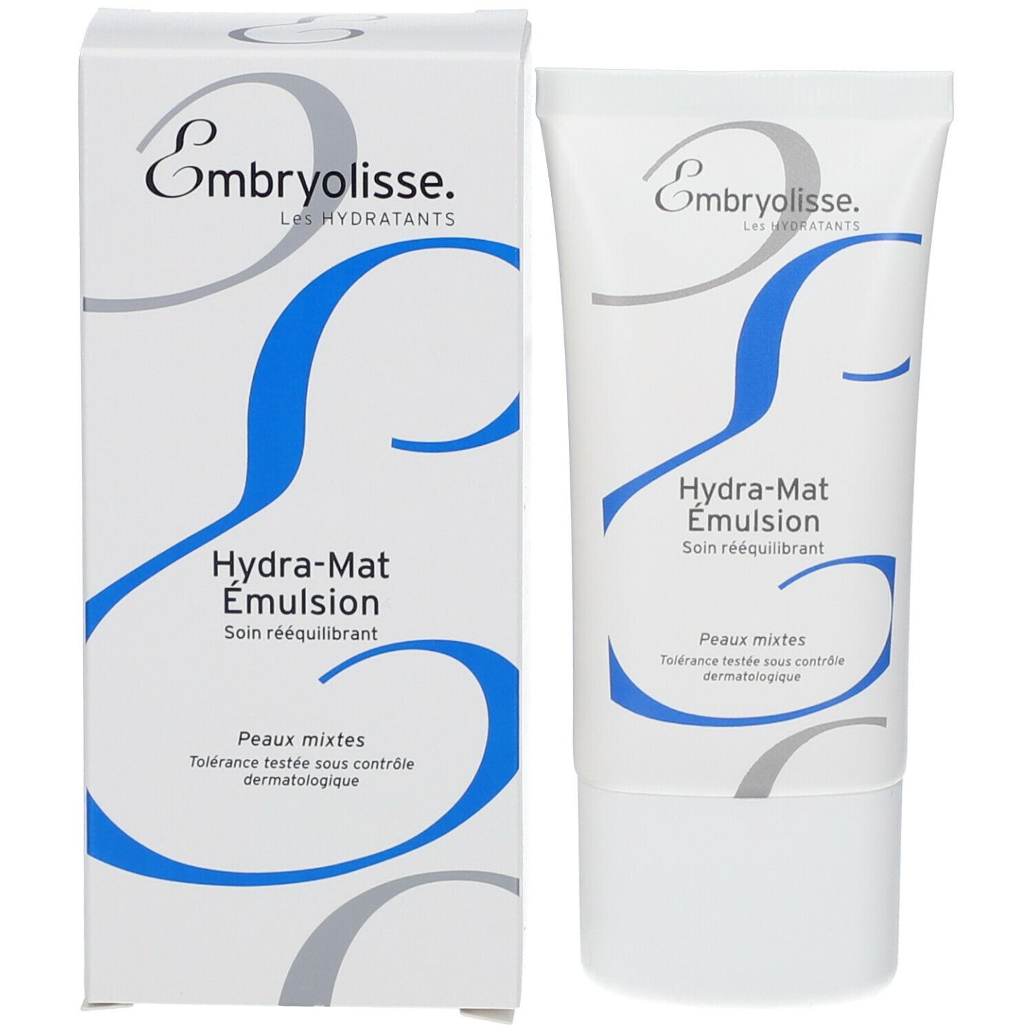 Emballage et tube du produit. Emballage et tube avec Hydra-Mat Emulsion d'Embryolisse. Pour peaux mixtes.