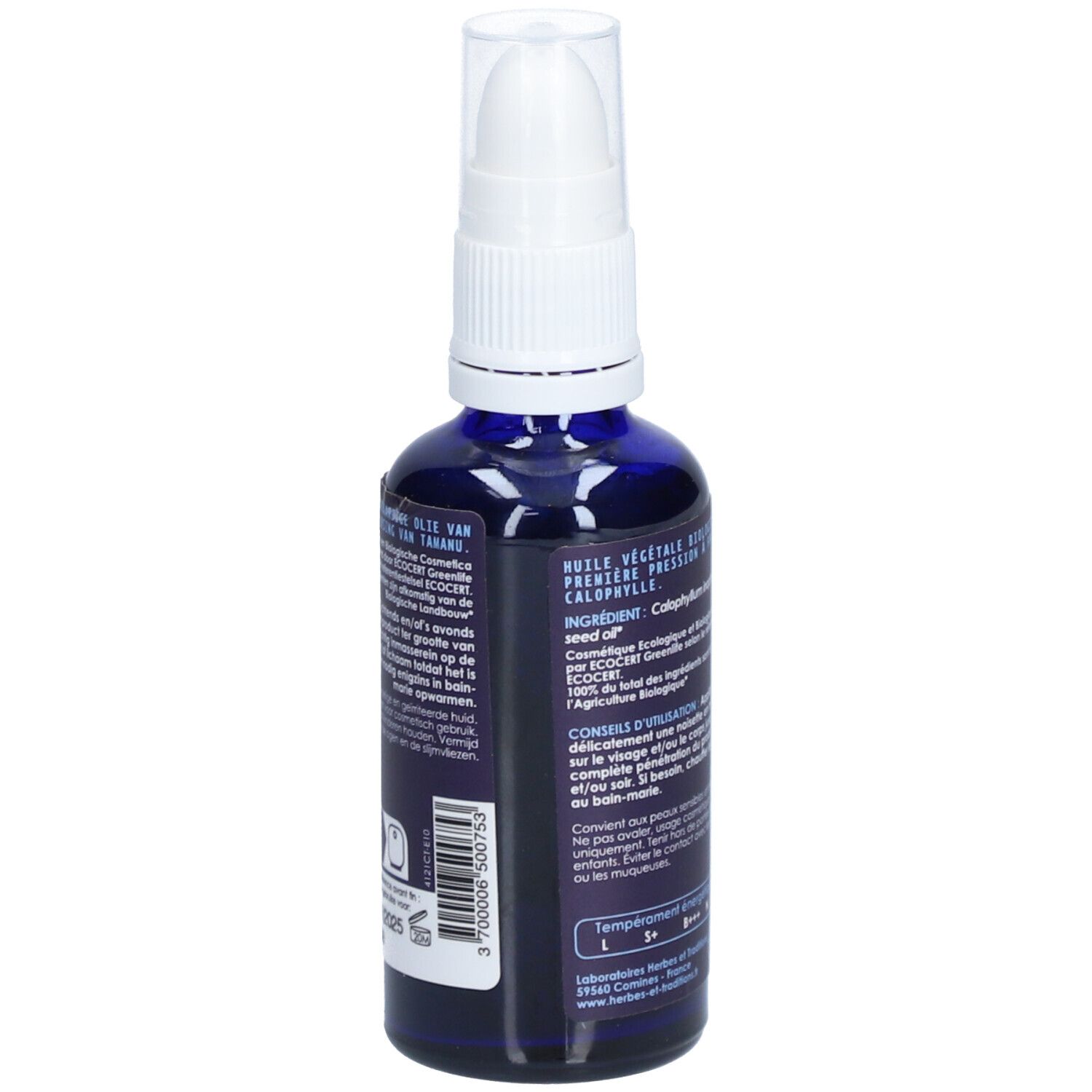 Herbes et Traditions Huile végétale Calophylle Bio