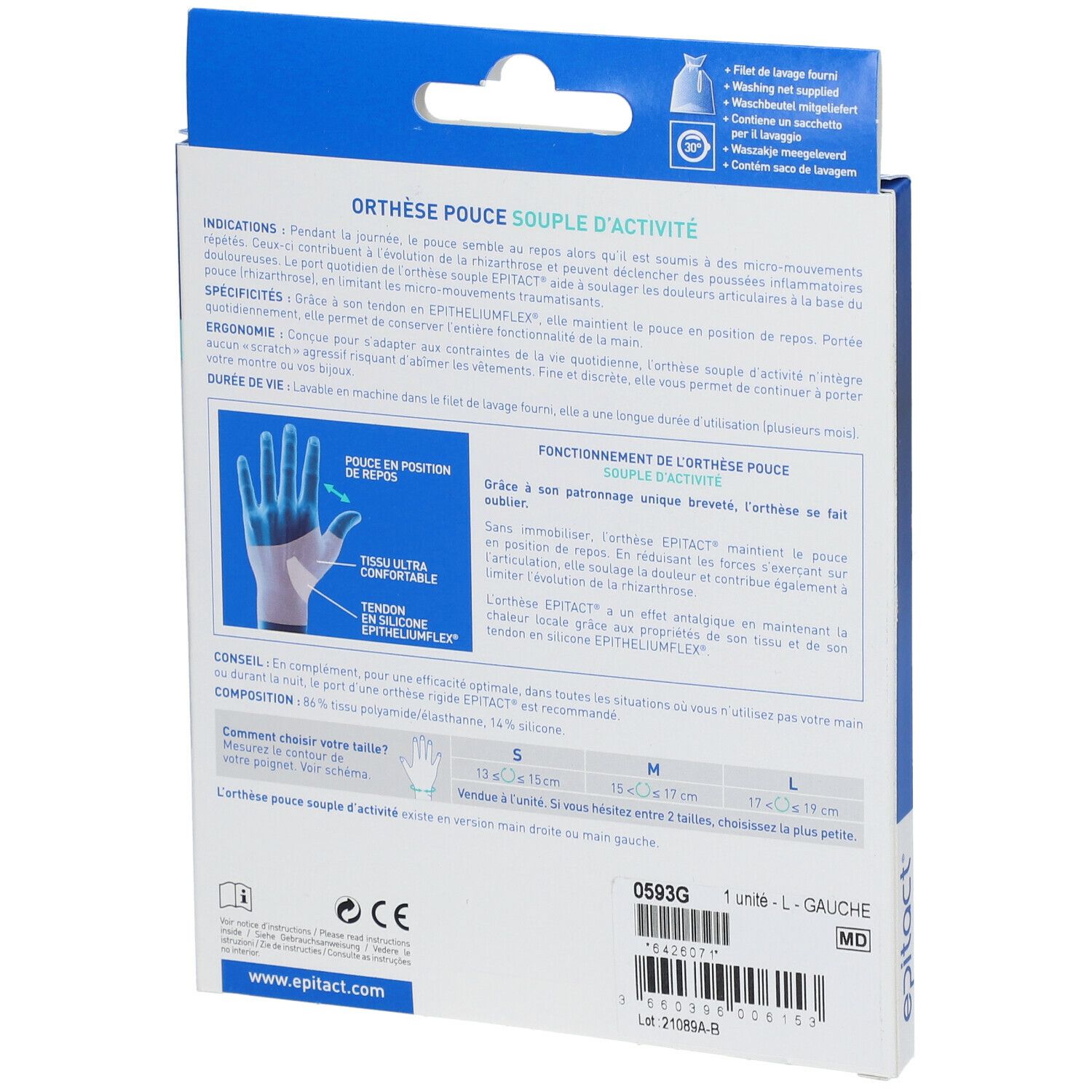 epitact® Orthese für den linken Rhizarthrosedaumen L