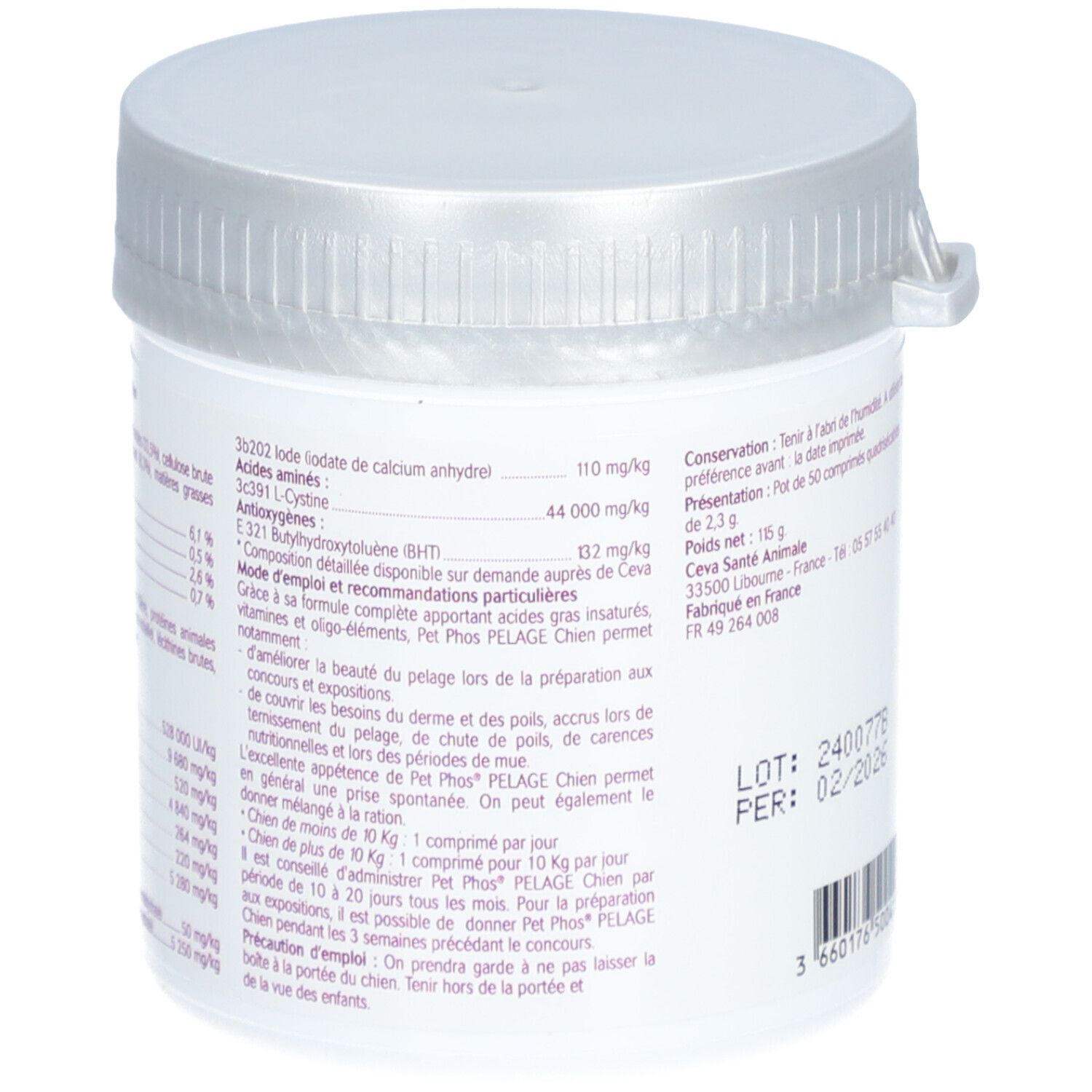 PET - phos spécial pelage