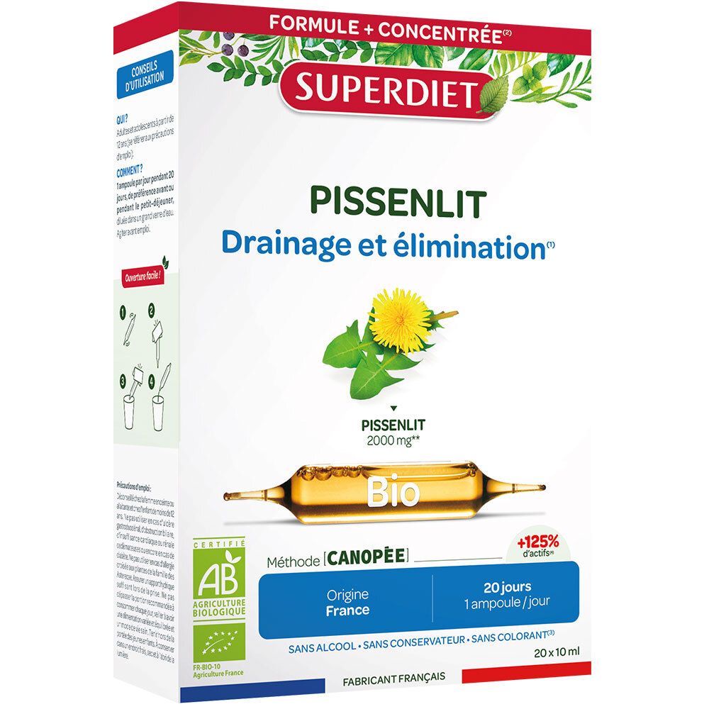 SUPER DIET Pissenlit Ausscheidung Bio Ampulle