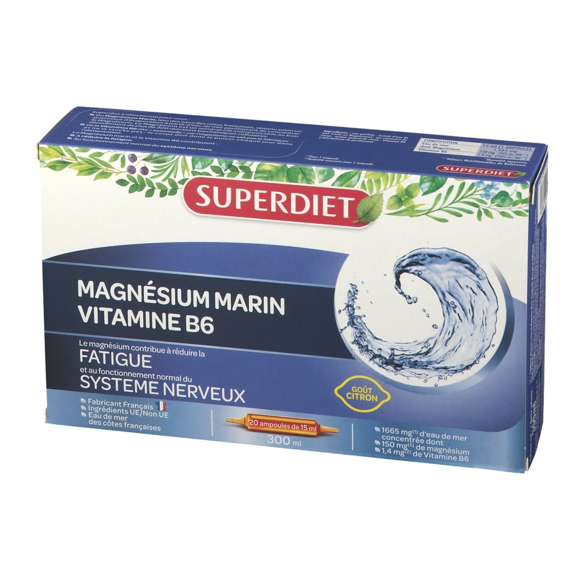 SUPERDIET Magnésium Marin + Vitamine B6 Ampulle