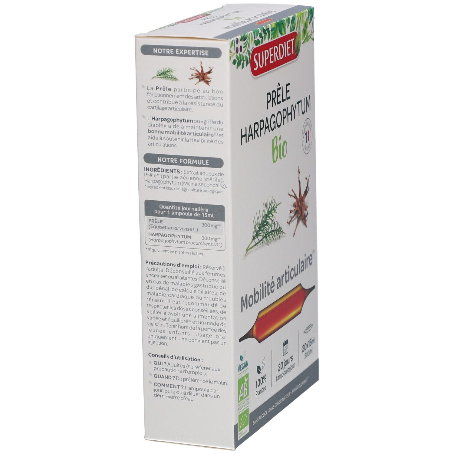 PRÊLE - HARPAGOPHYTUM BIO -  20 ampoules de 15ml