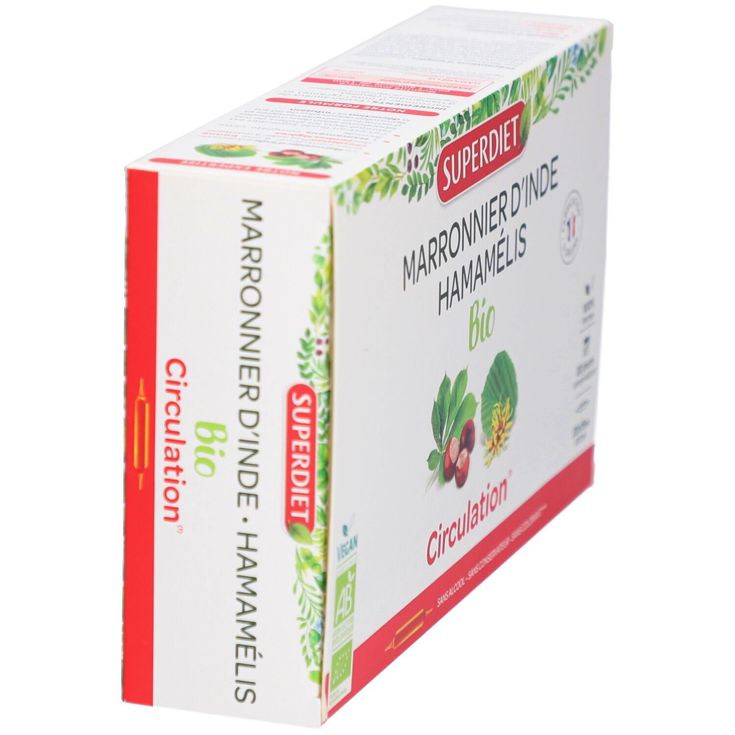 SUPERDIET Marronnier Hamamelis Bio - 20 ampoules de 15 ml