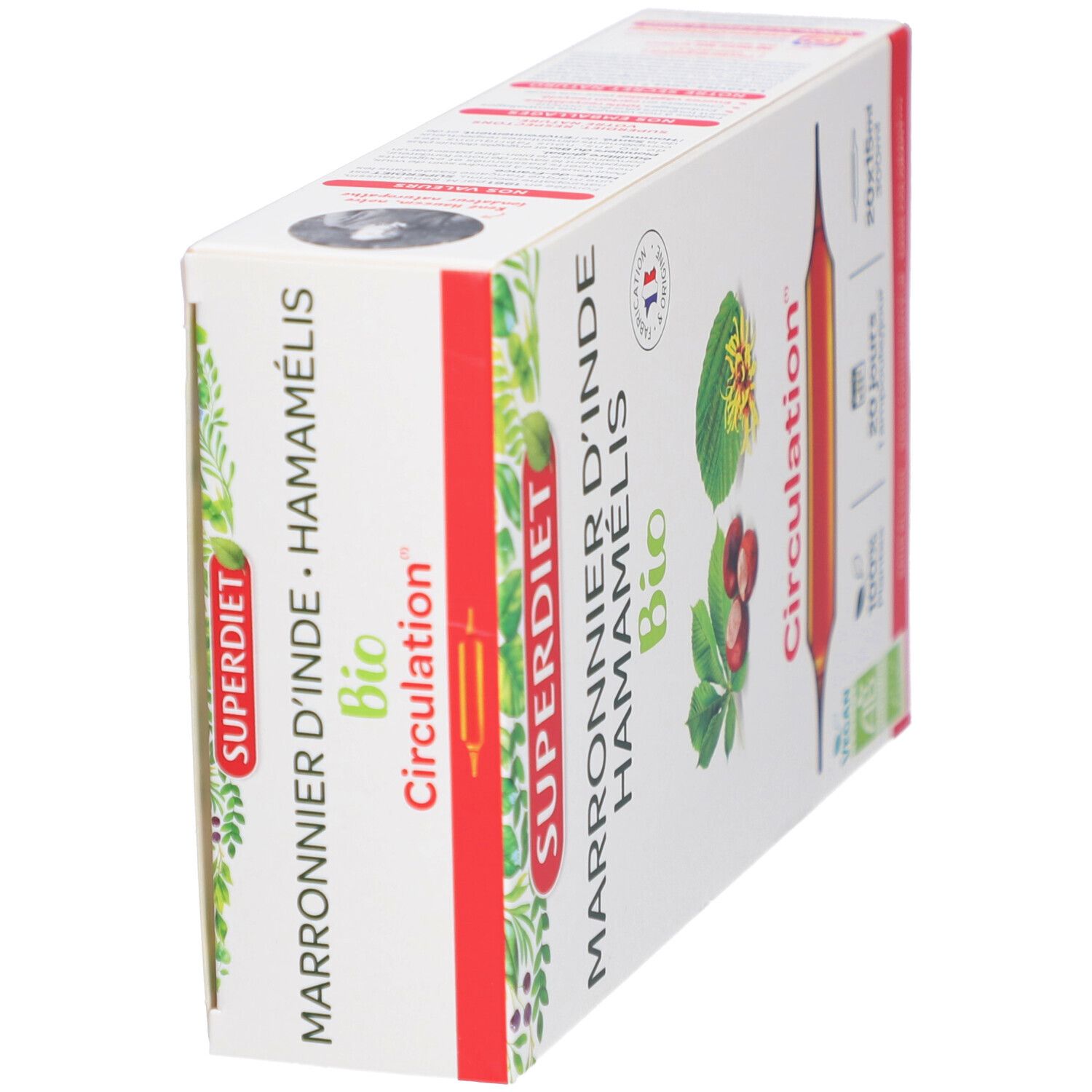 SUPERDIET Marronnier Hamamelis Bio - 20 ampoules de 15 ml