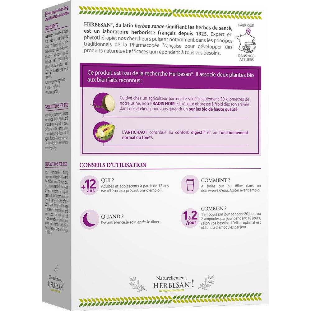 Herbesan Bio Digestion Radis Noir Artichaut