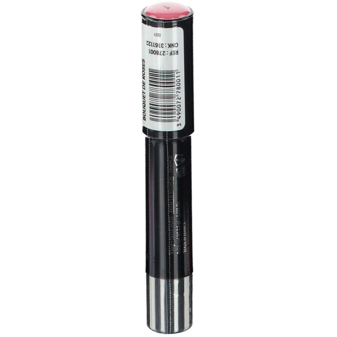 Lippenstift mit Etikett. Aufschrift: Bouquet de Roses. Barcode. Marke Vitry.