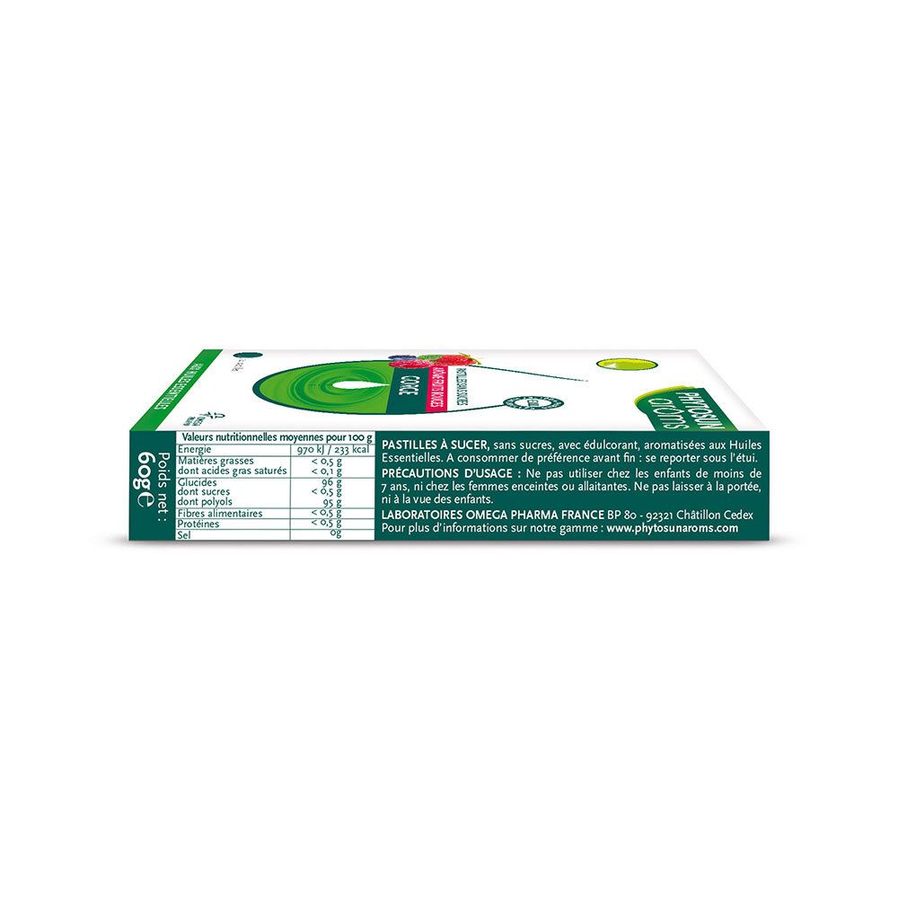 Vue latérale de la boîte avec informations nutritionnelles et précautions. Texte en français.