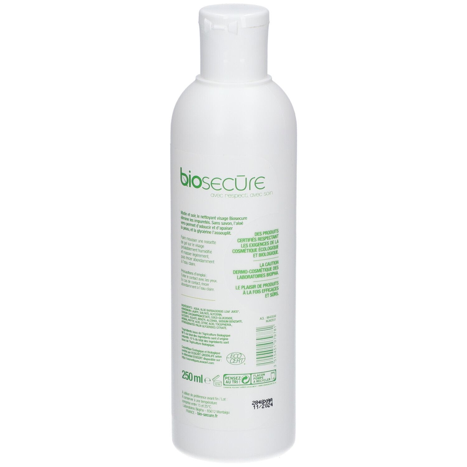 biosecure GEL NETTOYANT VISAGE