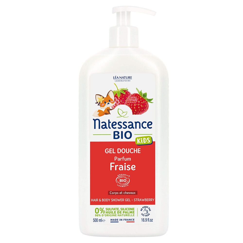 Natessance Kids Gel Douche Bio Vanille Fraise Sans Sulfate