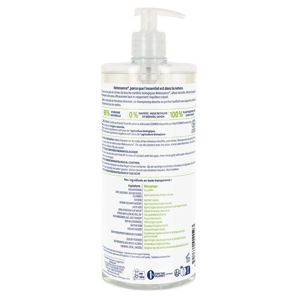 Natessance Dusch-Shampoo Zitronenverbene Bio