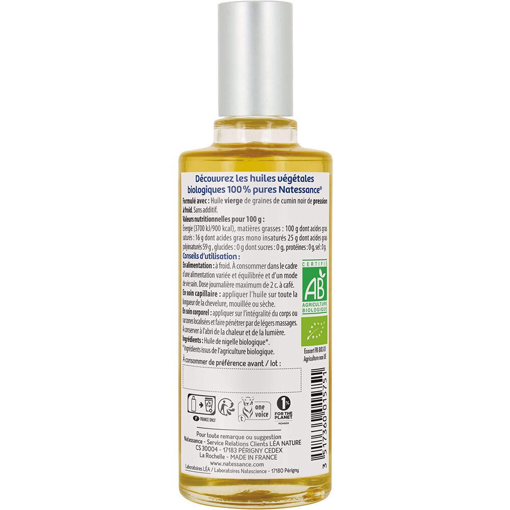 Natessance Huile de Nigelle Bio 100 % Pure