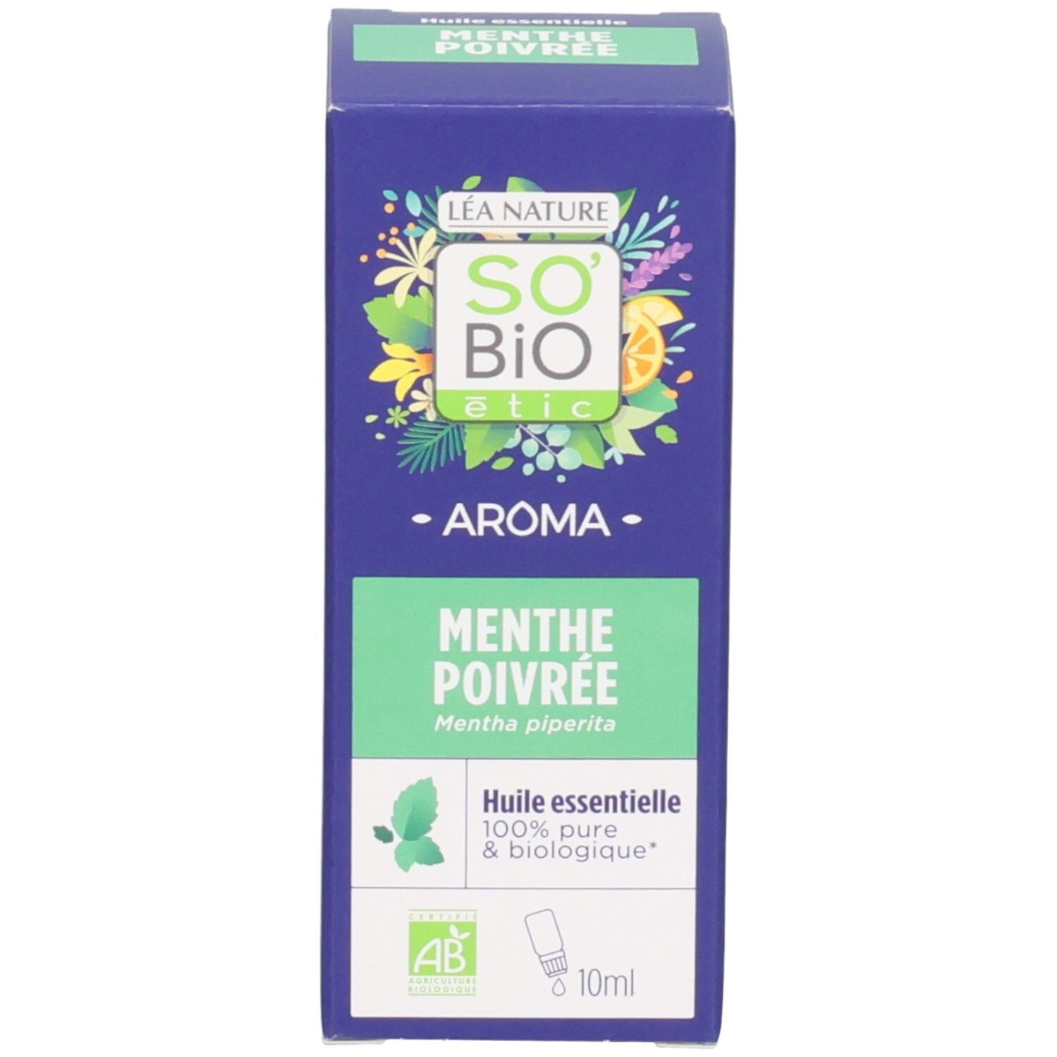 Schachtel "So' Bio Etic Aroma Menthe Poivrée", 100% rein und biologisch.