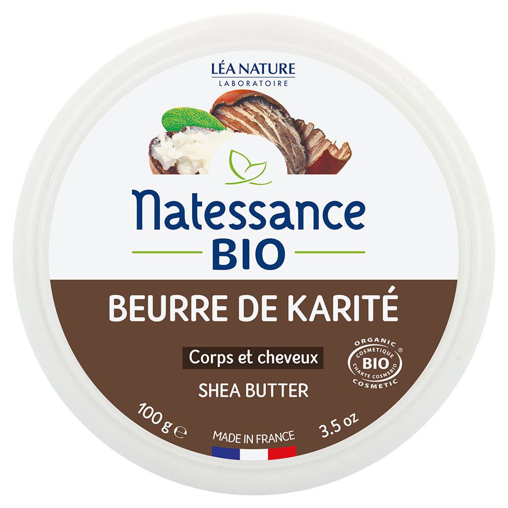 Natessance Bio Shea Butter 100 % Pur ohne Parfum Gesicht Körper Haare