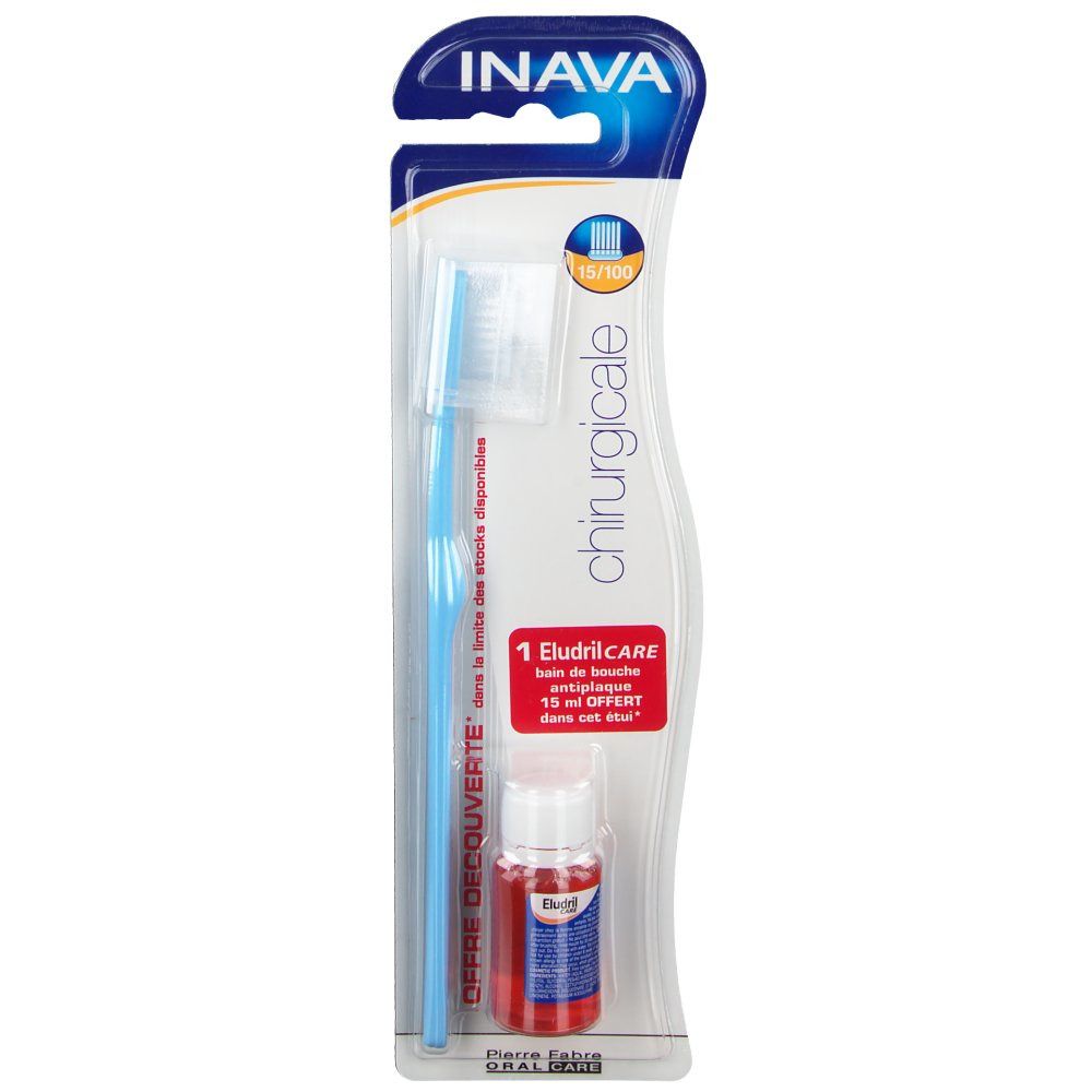 Ivana Surgical 15/100 Zahnbürste + Eludril Pflege Mundwasser
