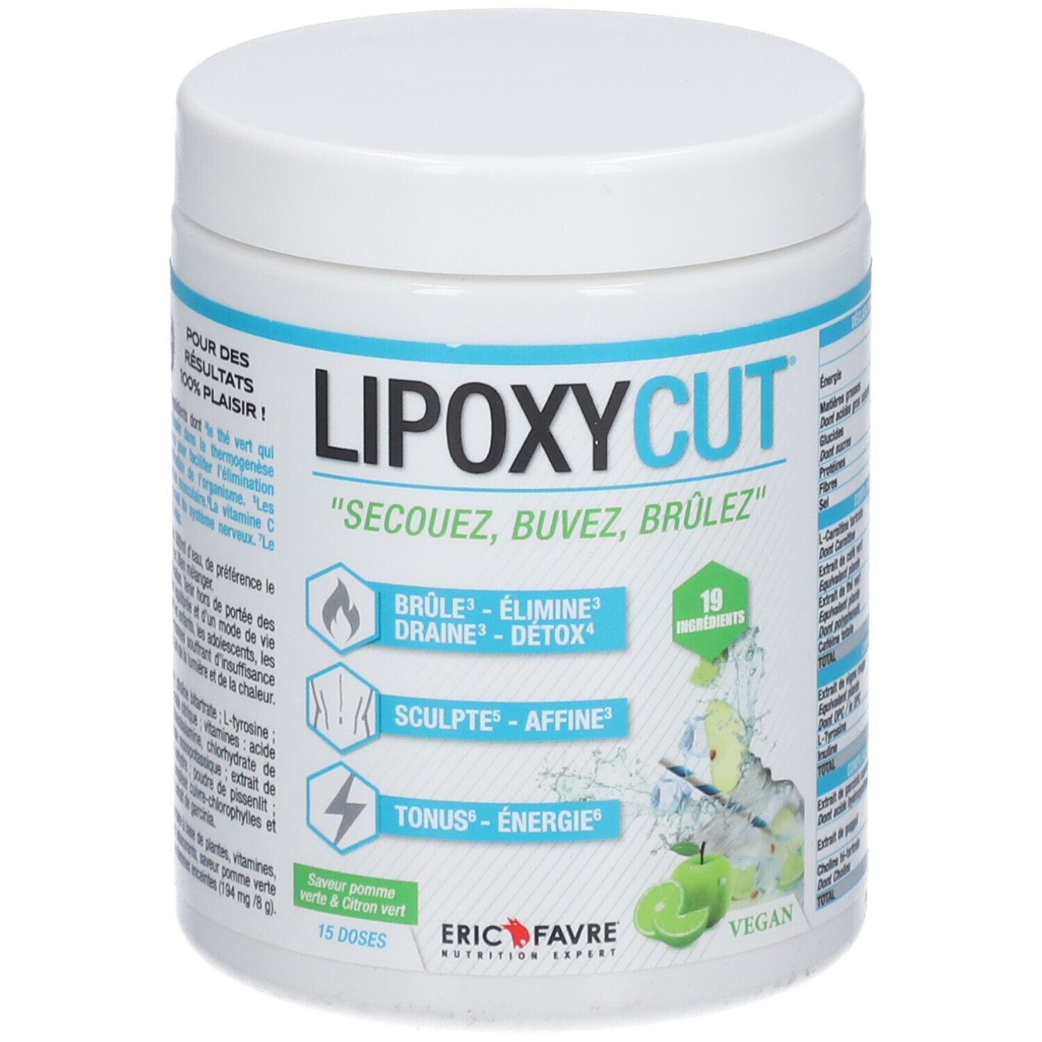 ERIC FAVRE Lipoxycut Vegan - Fettverbrenner Geschmack Grüner Apfel Zitrone