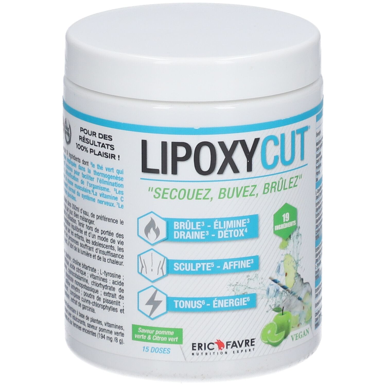 ERIC FAVRE Lipoxycut Vegan - Fettverbrenner Geschmack Grüner Apfel Zitrone