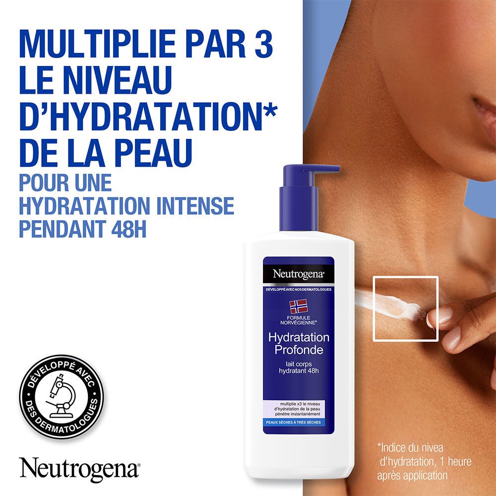 Neutrogena Lait Hydratant Corps Réparation Intense, pour Peau Très Sèche, 1 Flacon Pompe 250 ml