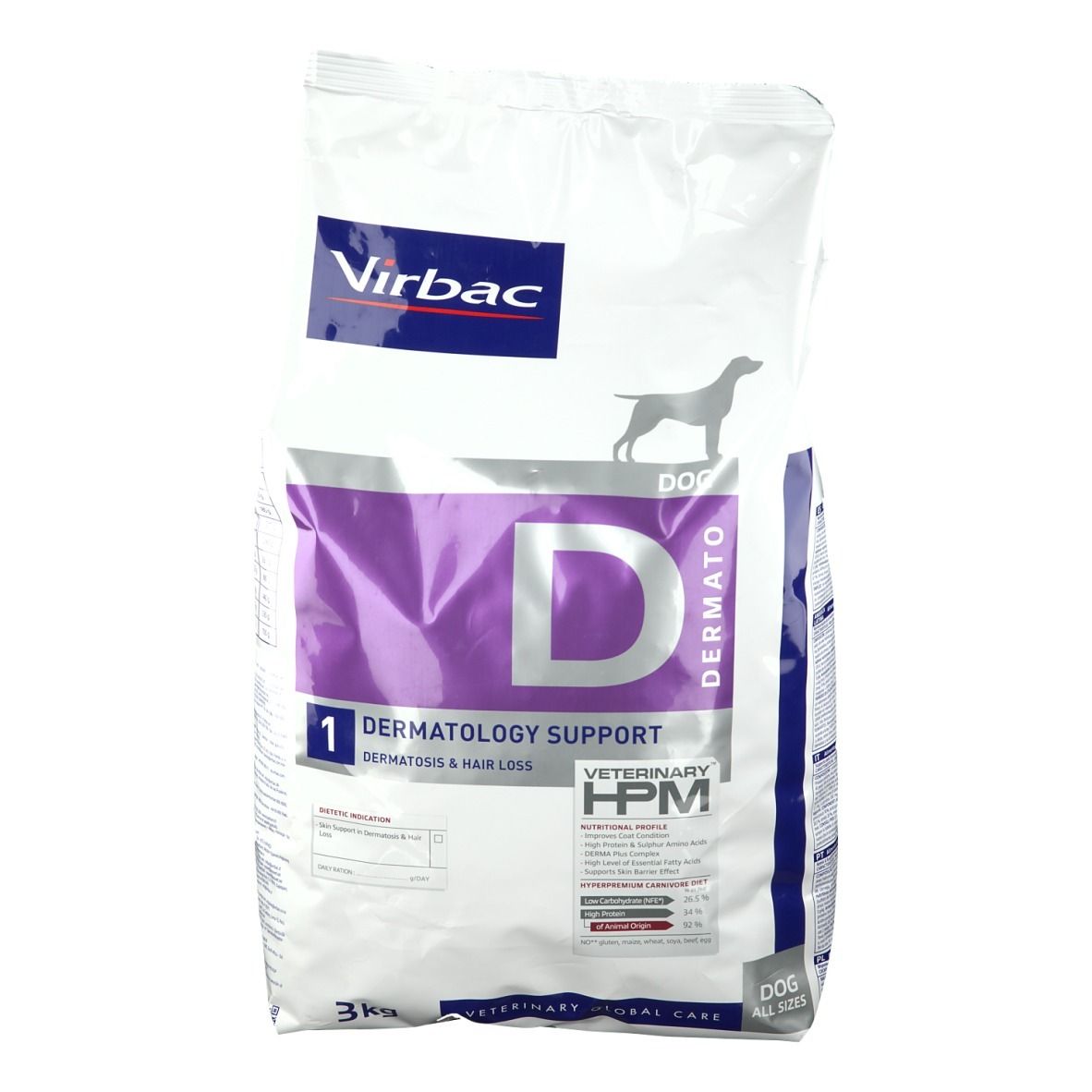 Virbac VETERINARY HPM® Dermatology Chien Croquettes pour dermatose