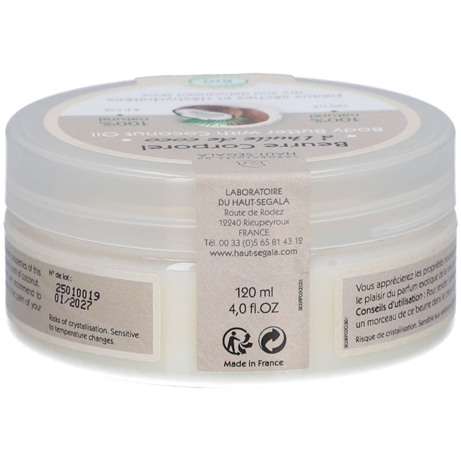Laboratoire du Haut-Ségala Körperbutter mit Bio-Kokosöl