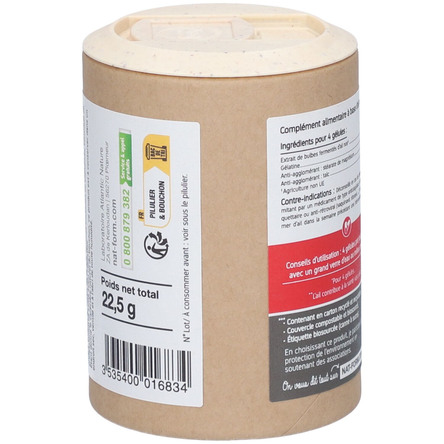 Nat&Form Fermentierter schwarzer Bio-Knoblauch in Kapseln