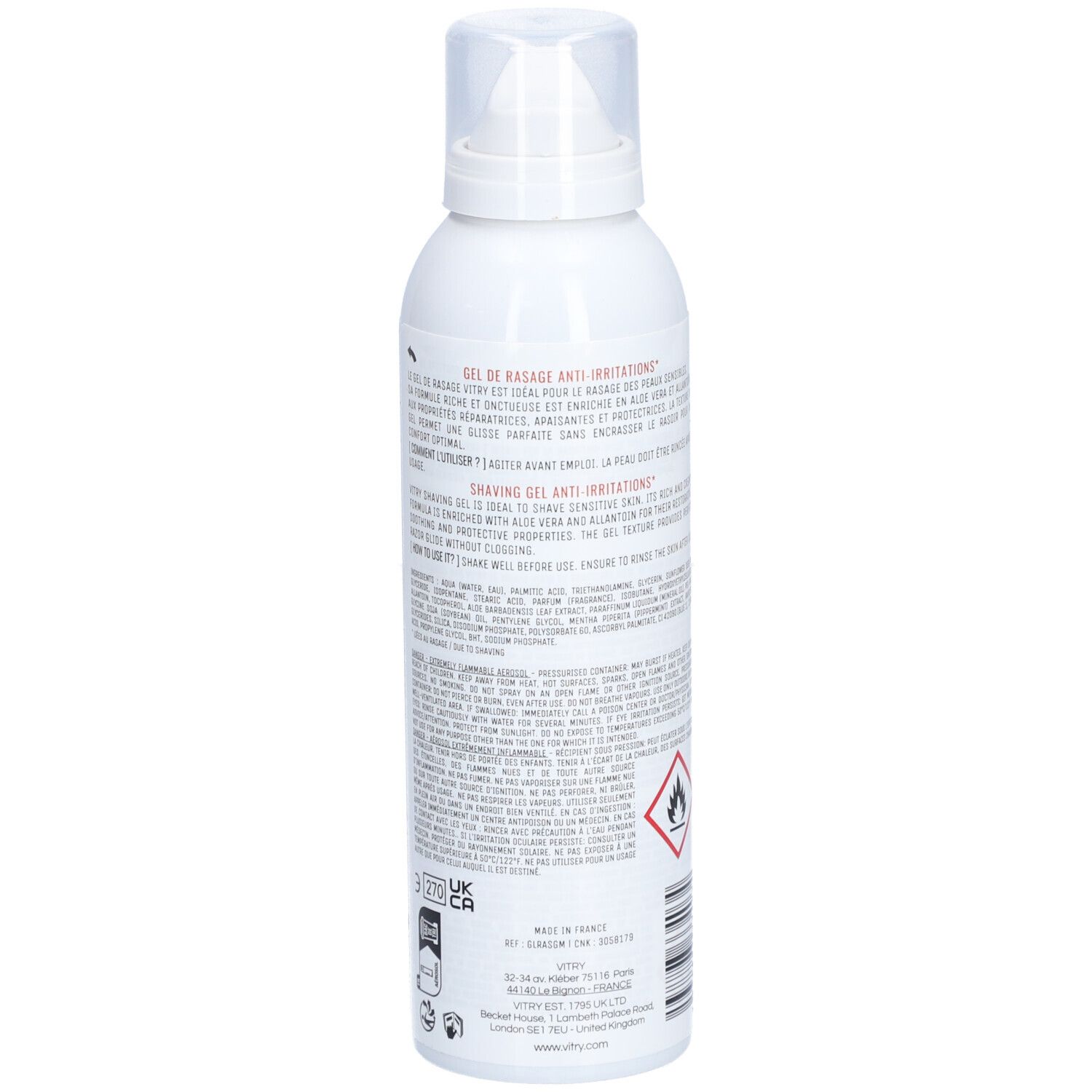 VITRY Gel de rasage anti-irritations