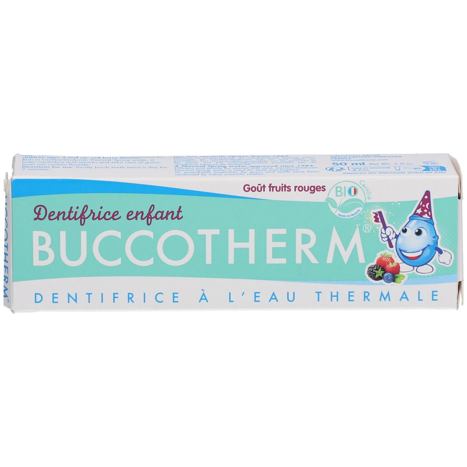 Buccotherm Kinder Zahnpasta mit Thermalwasser Geschmack Rote Früchte Bio